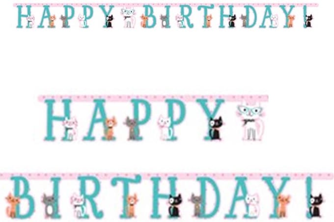 Witbaard Slinger Happy Birthday Purr-fect Party 304 Cm Roze