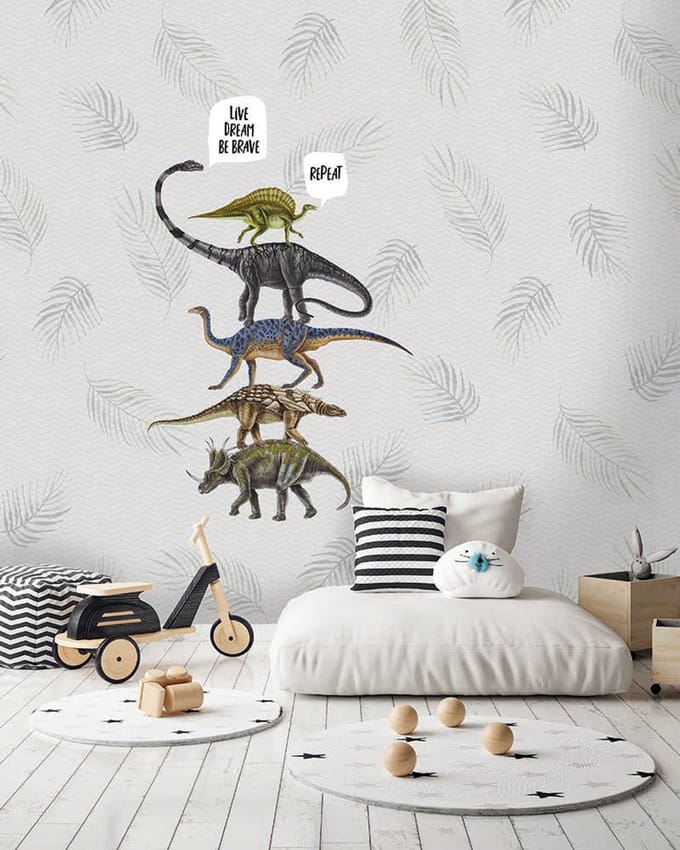 INGK Kinderbehang - Live, Dream, Be Brave, Gray