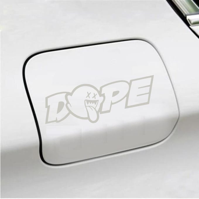 Bumpersticker - Dope - 7 X 20 - Zilver