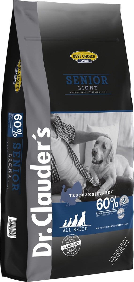 Dr. Clauders Best Choice All Breed Senior & Light Inhoud - 12,5 kg