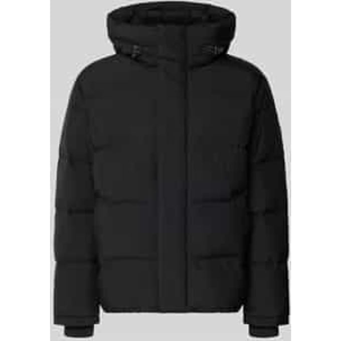 Gewatteerd regular fit jack met capuchon