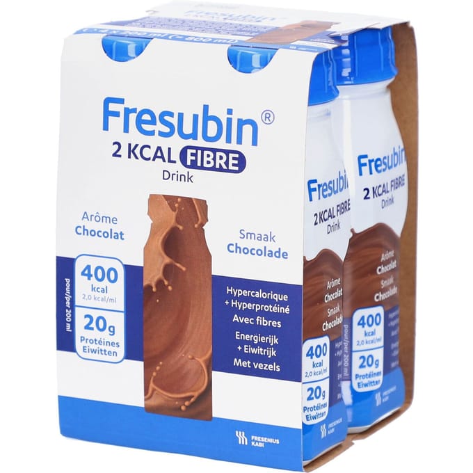 Fresubin 2 Kcal Fibre Drink Choco 4x200 Drinkbare oplossing