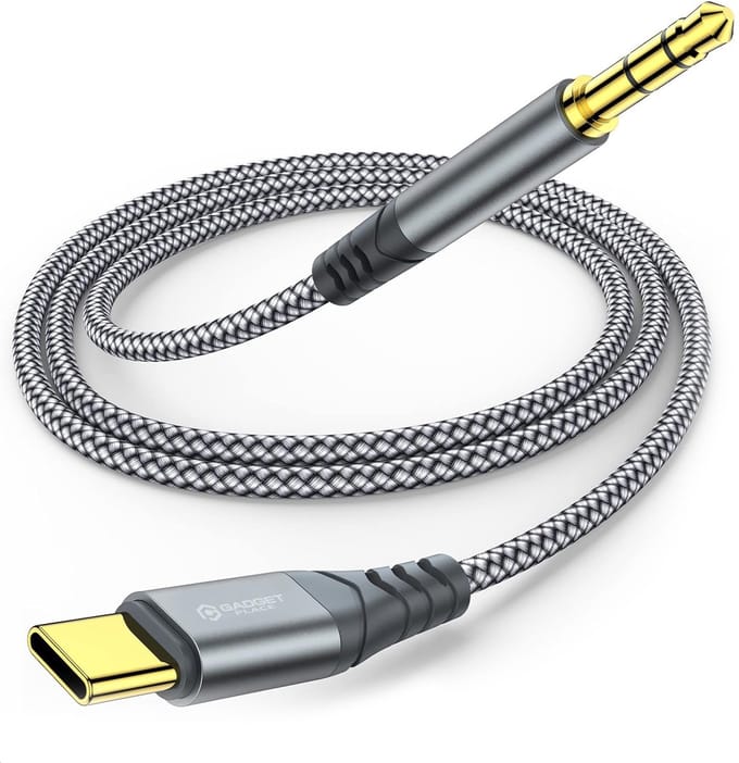 USB C naar AUX Kabel 3.5mm - 1 Meter - Nylon Gevlochten - Geschikt voor iPhone & Android - USB C naar Aux adapter - Audio kabel