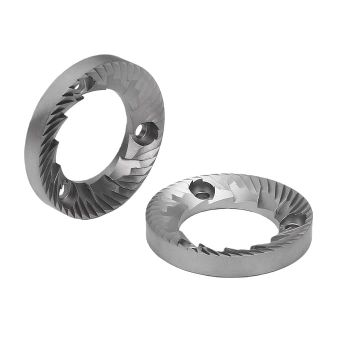 2 stuks Maalschijven Vervanging voor Rancilio Koffiemolen 50 MM Diameter Roestvrij Staal 3 Gats Maalschijvenset gray