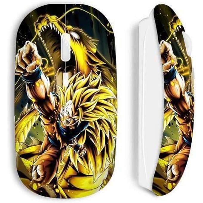 Souris sans fil - Maniacase - Son Goku Super Saiyan SSJ3 - Optique - Attaque point Dragon - Blanche