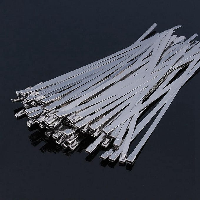 50 stuks 8  (4.6200mm) RVS Uitlaatwikkeling Gecoat Zelfborgende Kabelbinders