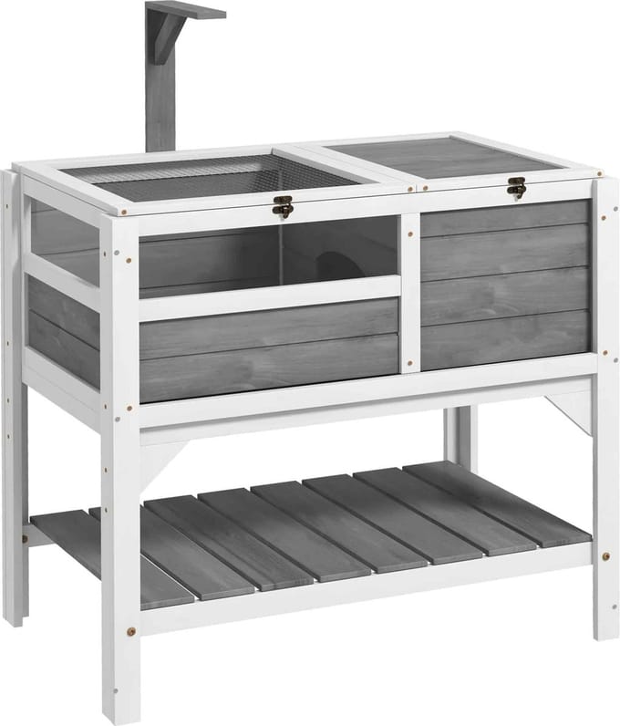 PawHut-Schildpaddenhuis-84x51x105cm-Sparrenhout-Lichtgrijs