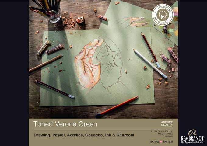 Tekenpapier - Verona Green - A4 - 180 grams - Rembrandt