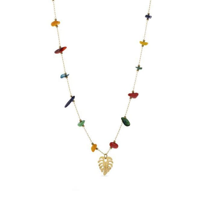 Luxenter Multicolour Zirkonia collier afgewerkt in 18K geel goud - Ilonda