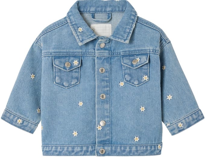 Vertbaudet Denim jas baby meisjes bloemen