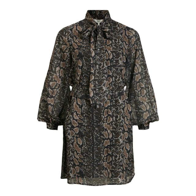 Object Anna L/s Shirt Dress Dames - Jurk - Zwart - Maat 36