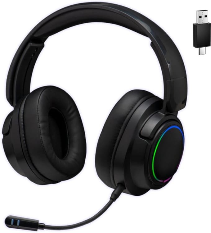 AHD® Game headset draadloos - Headset - Game headset - Gaming headsets - Zwart - 9cm x 21cm x 20cm