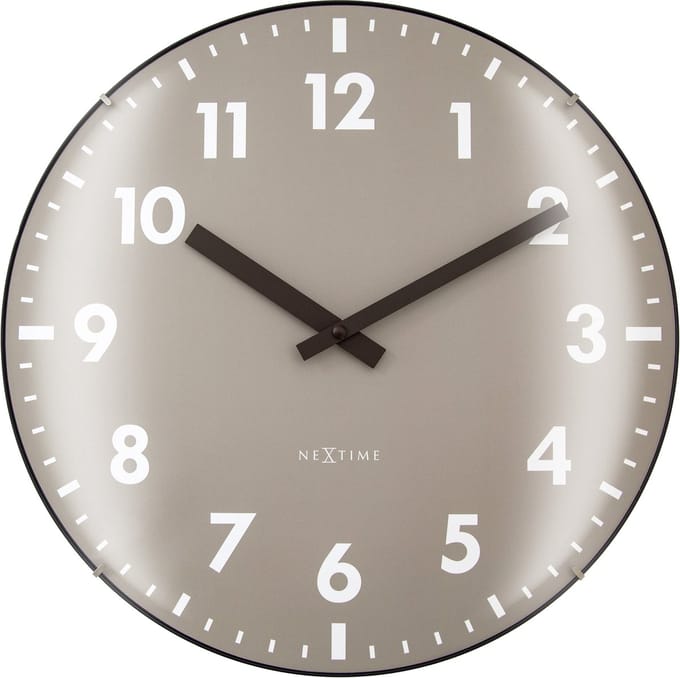 NeXtime Duomo – Wandklok – 35 cm – Koepelglas – Khaki – Stil