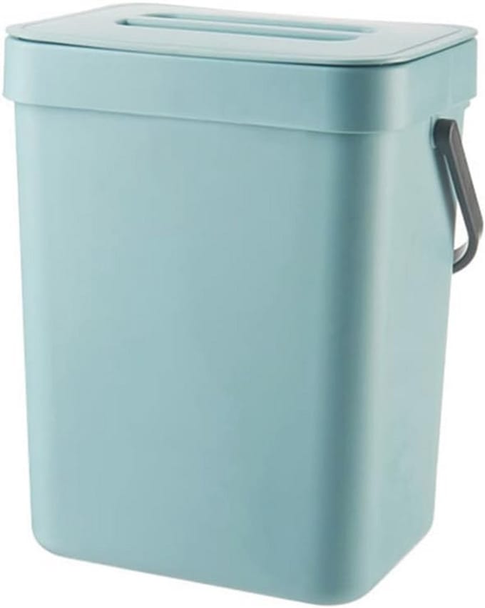 Kleine Compostbak voor Thuis - 3L Afvalcontainer met Deksel voor Keuken en Badkamer