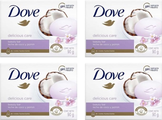 Dove Zeep – Coconut 4 x 90 gr (12 stuks).