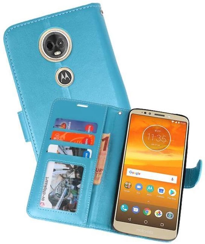 Wallet Cases Hoesje Geschikt voor Moto E5 Plus Turquoise