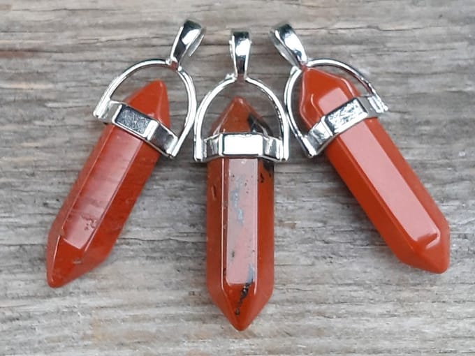 Edelsteen Jaspis rood - pendel - healing punt hanger