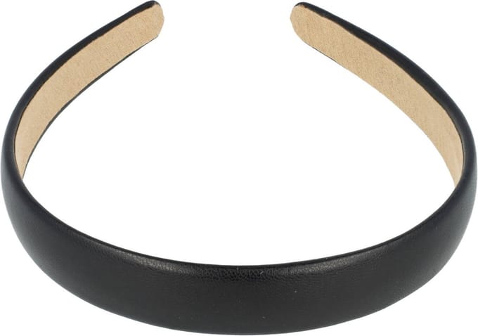 Haarsoires Haarband Diadeem 2cm – Lederlook – Zwart
