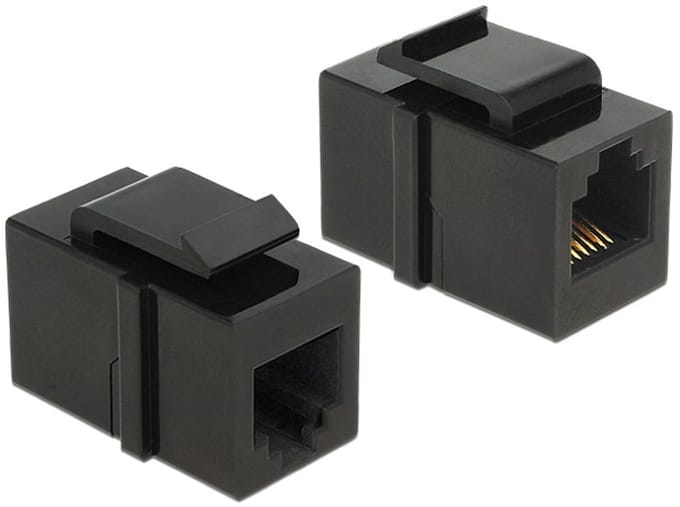 DeLOCK Keystone Module RJ12 Female > RJ12 Female Cat.3 Black