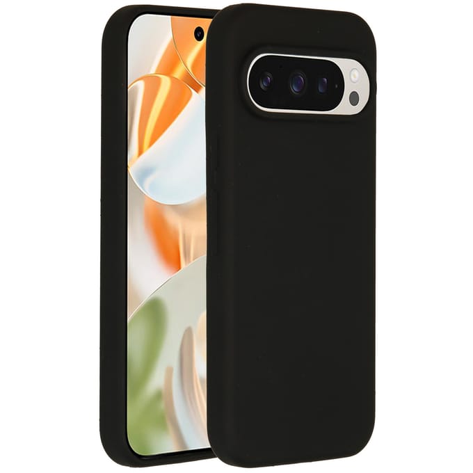 Accezz Hoesje - Geschikt voor Google Pixel 9 / 9 Pro - Liquid Silicone Backcover - Zwart