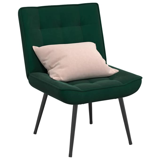 vidaXL - Relaxstoel - 64x74x84 - cm - fluweel - donkergroen