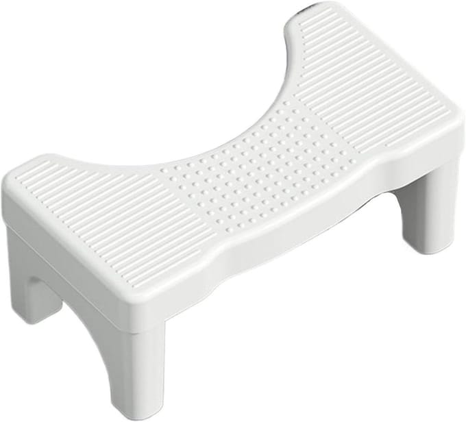 Toiletkruk - Poepkruk Badkamer - Comfortabel Zitten - Ergonomisch Ontwerp - Compact Ontwerp - Wit