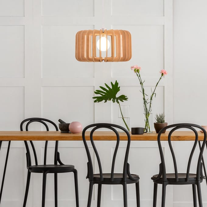 LumenXL Houten hanglamp Inzai - rond