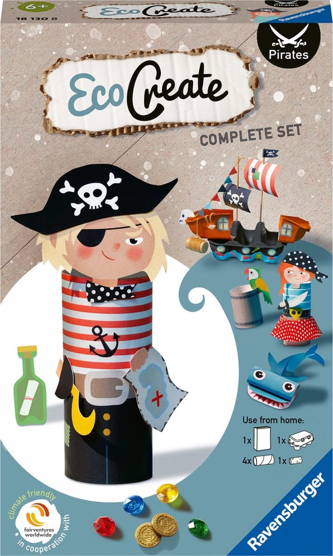 Ravensburger EcoCreate Mini Pirates -  Hobbypakket - Knutselen met oude verpakkingen