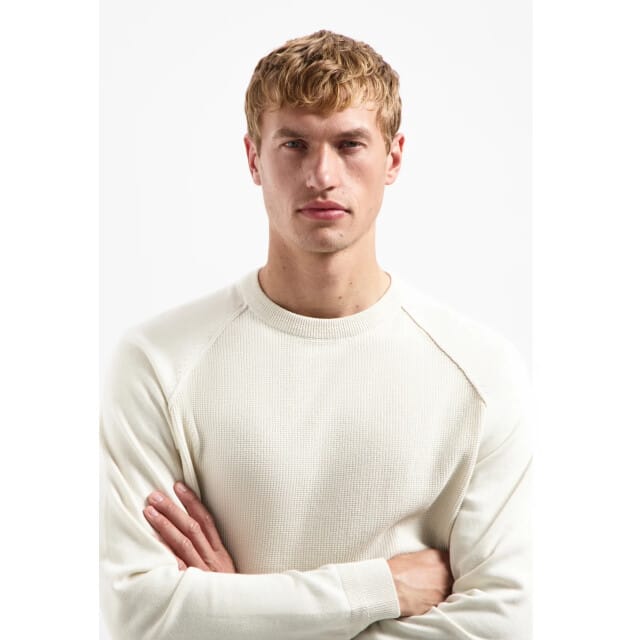 No Excess Pullover Crewneck Solid Waffle Knit Kit Size: S | Sweaters Outlet | Heren | Beige