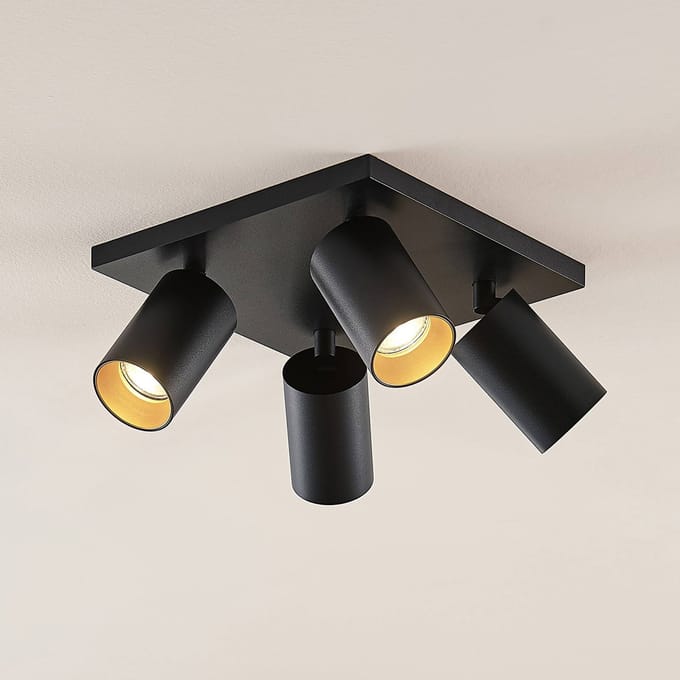 Arcchio - buitenspot - 4lichts - aluminium - H: 12.5 cm - GU10 - zwart
