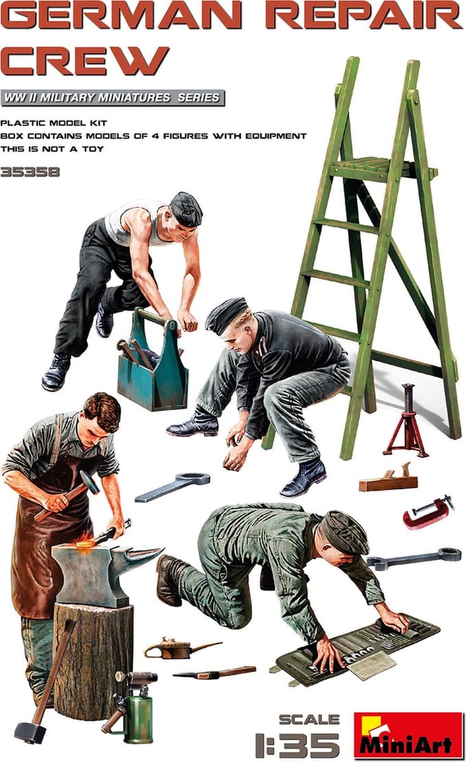 MiniArt Modelbouwpakket Militaire voertuigen - 35358 German Repair Crew WWII Plastic - 1:35 - Modelbouw