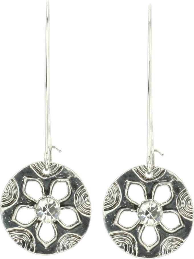Behave - Oorbellen hanger bloem zilverkleur - Boho romantische look