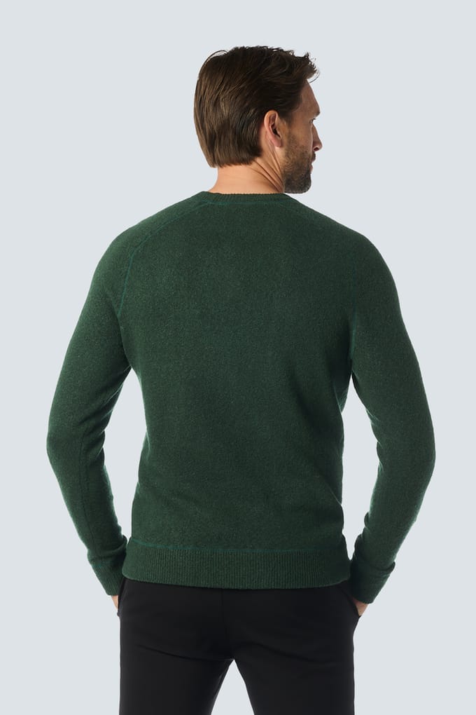 No Excess Pullover Crewneck Melange With Wool Dark Green Größe: XXL | Pullover Outlet | Herren | Grün