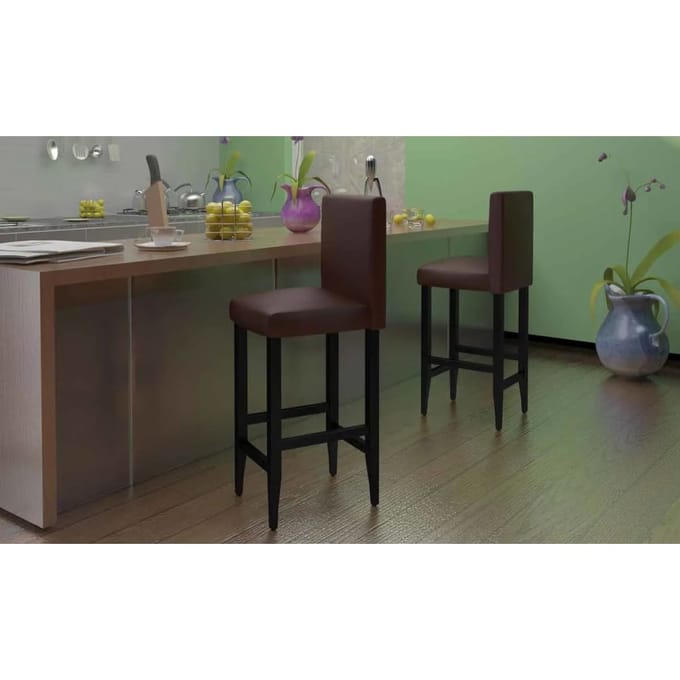 vidaXL - Barkrukken - 4 - st - kunstleer - donkerbruin