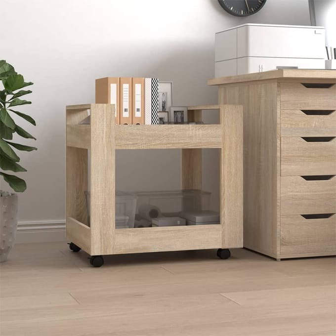 vidaXL - Bureaukastje - 60x45x60 - cm - bewerkt - hout - sonama - eikenkleurig
