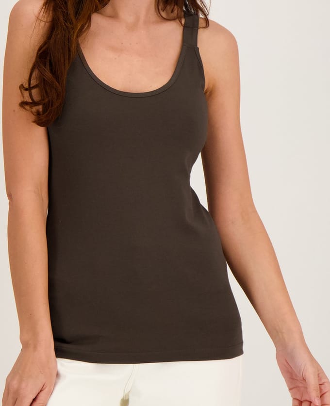Je m'appelle Dames Top Met stretch - Bruin - Maat M