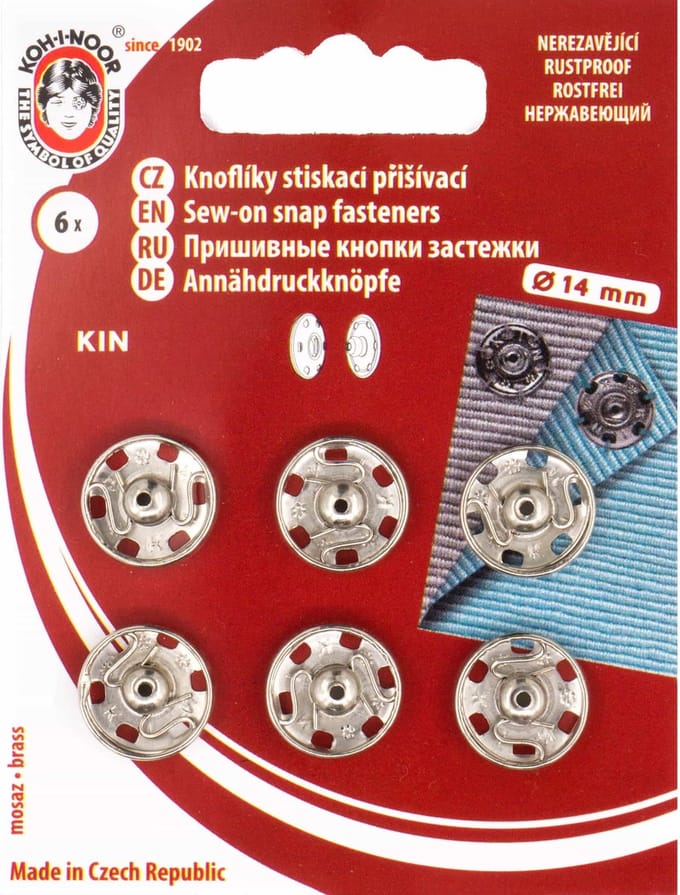 Koh-I-Noor drukkers nikkel 14 mm 6 stuks