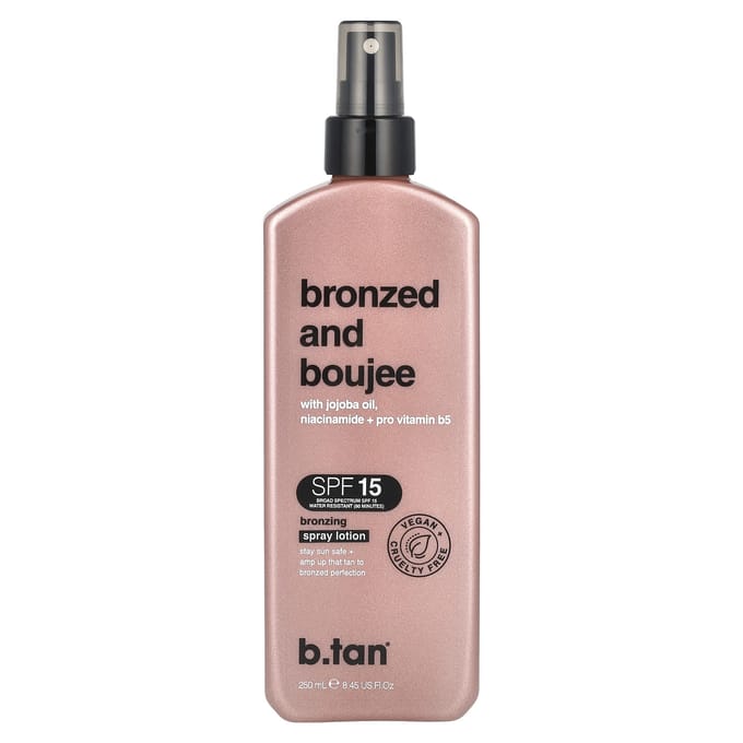 b.tan, Bronzing & Boozy, Lotion bronzante en spray, FPS 15, 250 ml (250 ml) gray
