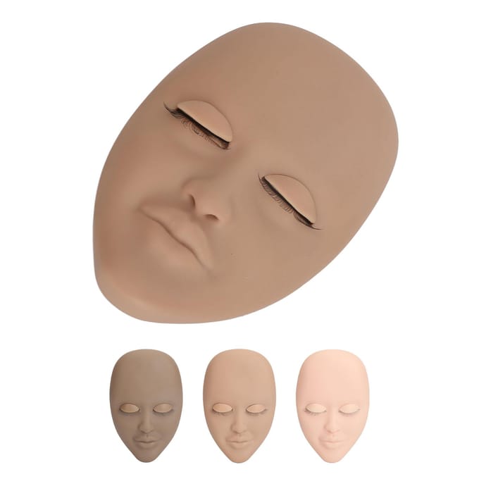 Oefen Wimper Mannequin Hoofd 3 Kleuren Wimper Mannequin Hoofd 9 Paar Enkellaags Vervangbare Oogleden gray