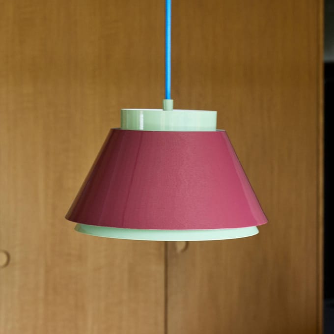 Hübsch Hanglamp Remi, groen/rood, Ø 25 cm, metaal