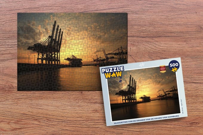 Puzzel Hijskraan - Haven - Hamburg - Legpuzzel - Puzzel 500 stukjes