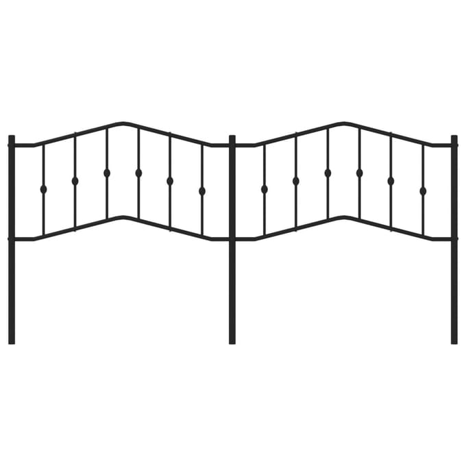 vidaXL Vervangend hoofdbord 200 cm metaal zwart