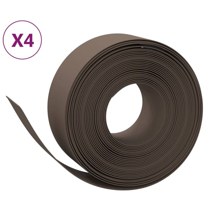 vidaXL - Tuinranden - 4 - st - 10 - m - 20 - cm - polyetheen - bruin