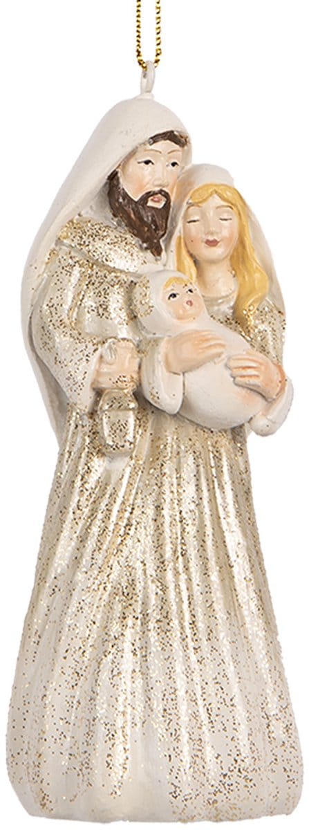 Clayre & Eef Kersthanger Kerstgroep 11 cm Beige Kunststof
