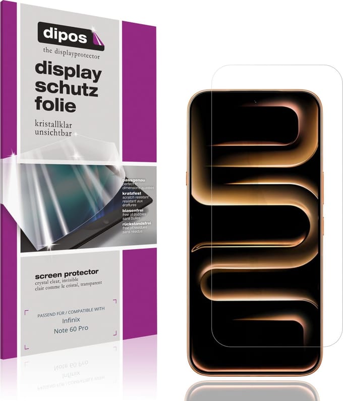 dipos – 4x Beschermfolie geschikt voor Infinix Note 60 Pro | Krasbestendige & heldere Screenprotector Ultra-Thin