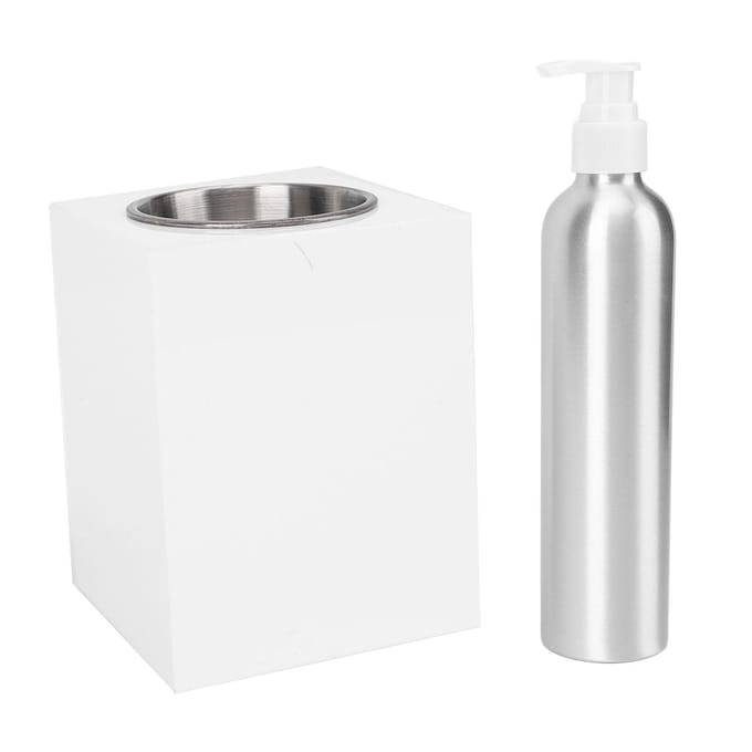 Enkele Fles Massageolie Verwarmer Roterende Temperatuurregeling Lotion Warmer met Eén Aluminium white