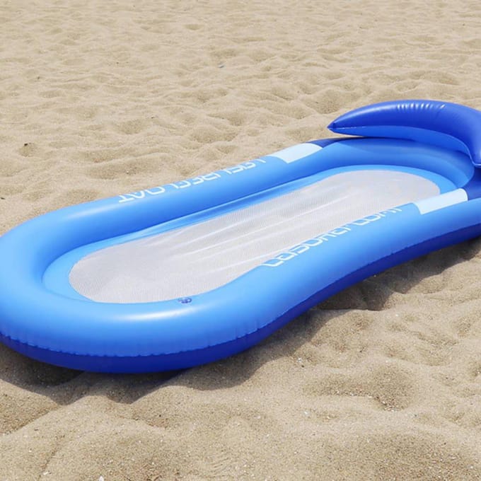 Waterhangmat Opblaasbare drijvende waterhangmat Zwembad Lounge Bed Zwemstoel Zomer L blauw