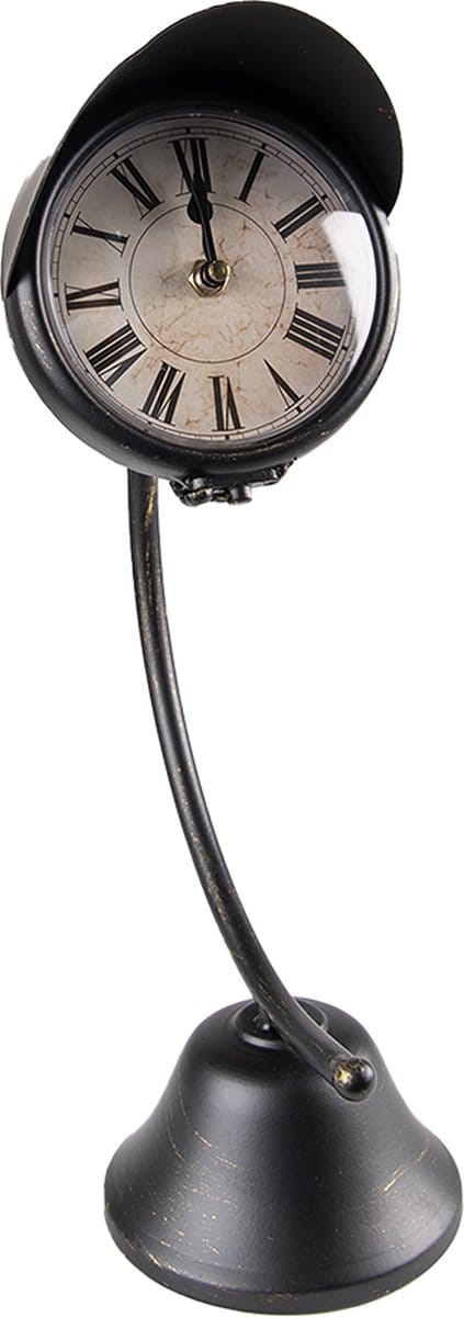 Clayre & Eef Tafelklok 12x20x37 cm Zwart Metaal