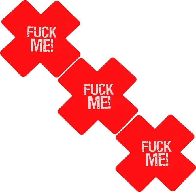 Banoch - Nipple Sticker Fuck Me - tepelstickers - rood - 3 x2 pack