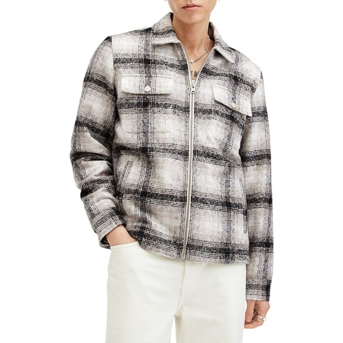 AllSaints Banshee Jacket Baker White Taglia: L | Giacche leggere Outlet | Uomo | Bianco